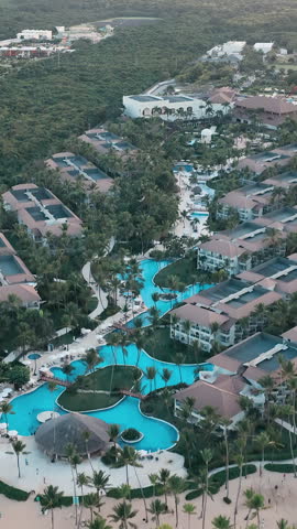 Punta Cana Dominican republic aerial view of resorts on beach