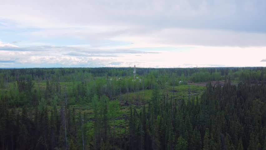 Oil Rig in a Remote Area of Alberta, Canada