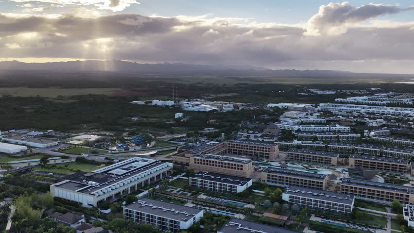 Punta Cana Dominican republic aerial view of resorts on beach