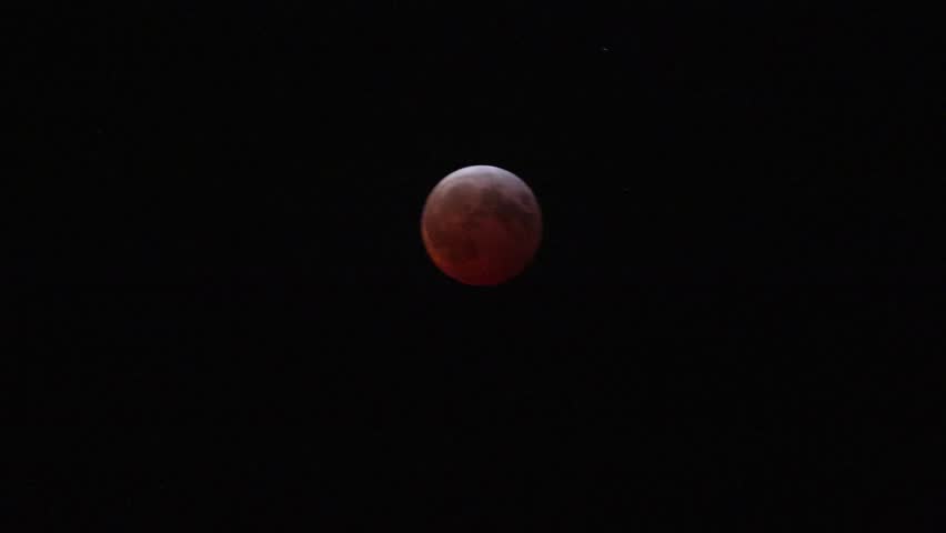 Blood moon over Toronto Ontario Canada