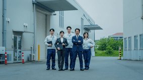 Factory workers and business data. Management, economics, industry, human resources, manufacturing, logistics, warehousing, business, analysis, statistics, construction. - Powered by Shutterstock - Get 15% off with code: PIKWIZARD15