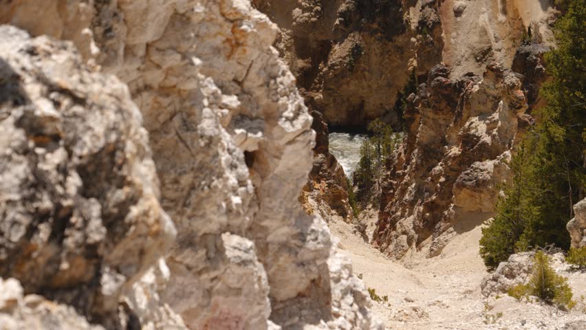 Rocky Formations In Grand Canyon Of Yellowstone National Park Wyoming