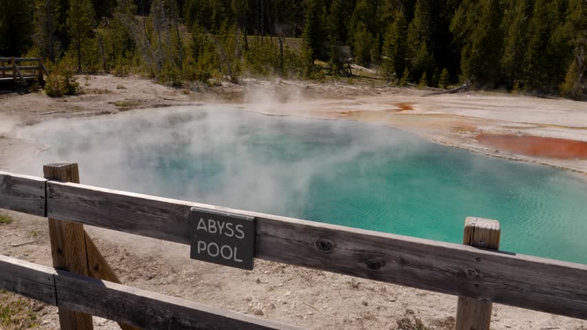 Abyss Pool From Boardwalk In Yellowstone National Park Wyoming