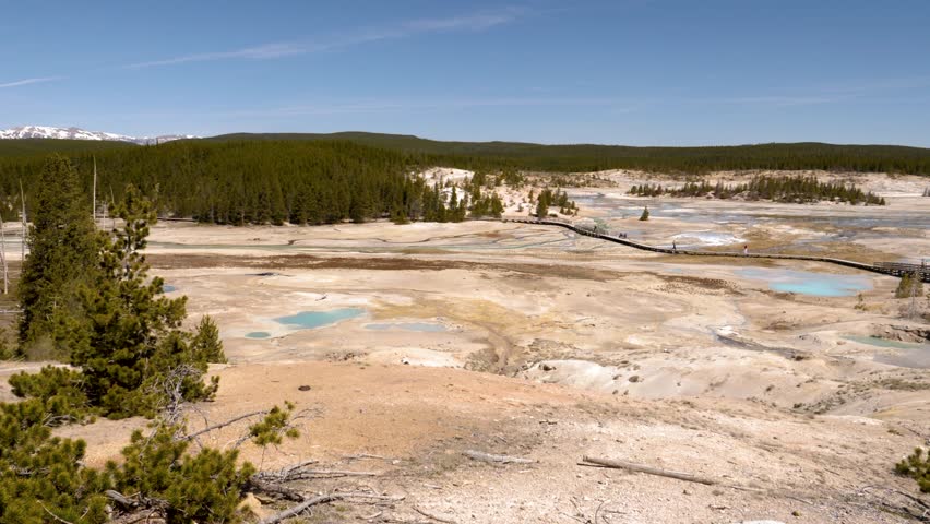 Hydrothermal Landscape At Norris Geyser Basin In Yellowstone National Park