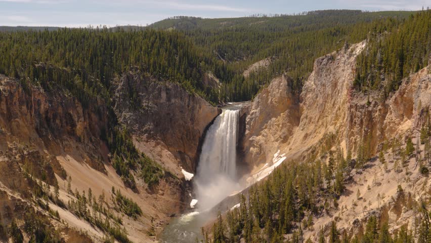 Lower Falls Waterfall In Grand Canyon Of Yellowstone National Park Wyoming