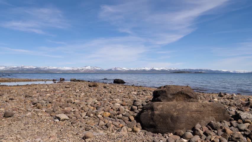 Rocky Shore Of Yellowstone Lake In Yellowstone National Park Wyoming