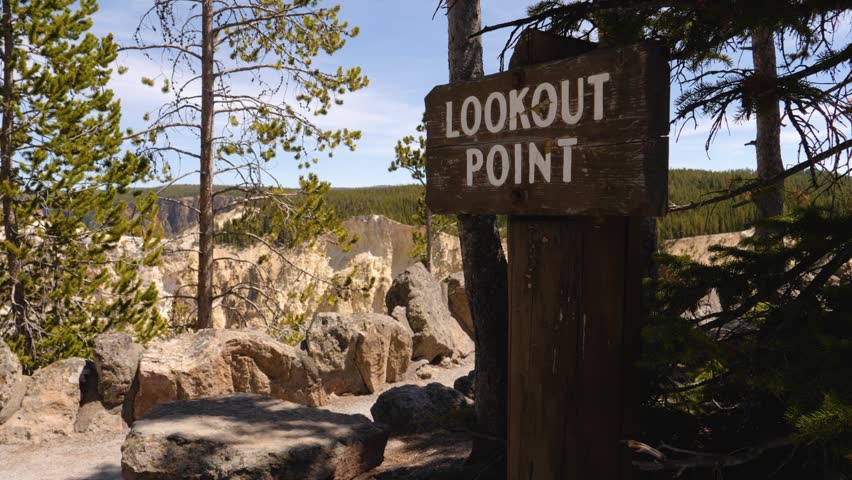 Lookout Point Overlooking Grand Canyon Of Yellowstone National Park Wyoming