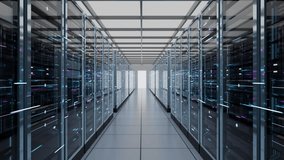 Computer server room in data center center corridor, representing cloud computing network infrastructure, big data storage hosting, cyber security mainframes server equipment - Powered by Shutterstock - Get 15% off with code: PIKWIZARD15