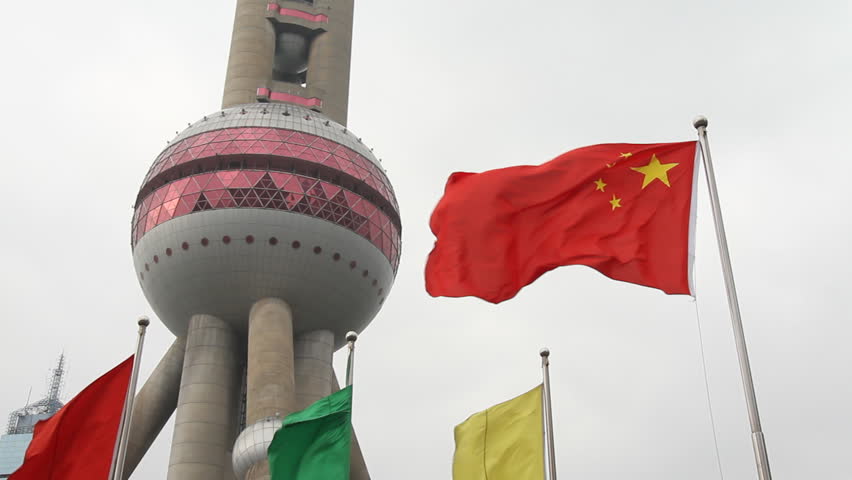 SHANGHAI - DECEMBER 17 2012 : Shanghai Oriental Pearl TV Tower and China