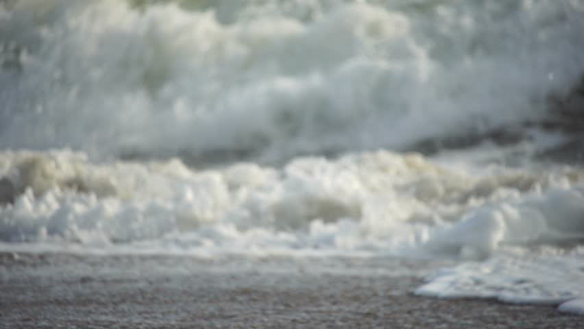 Waves Crashing Beach Seashore Ocean