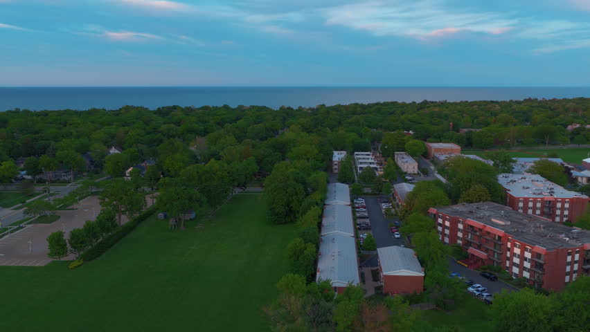 Highland Park Illinois Lake Michigan Coastline. An atmospheric transition clip for travel vlogs, video essays, and relaxing meditation content.