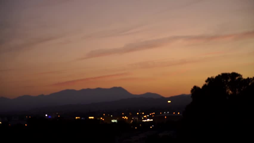 Sunset view from the city of Elche, Alicante, Spain