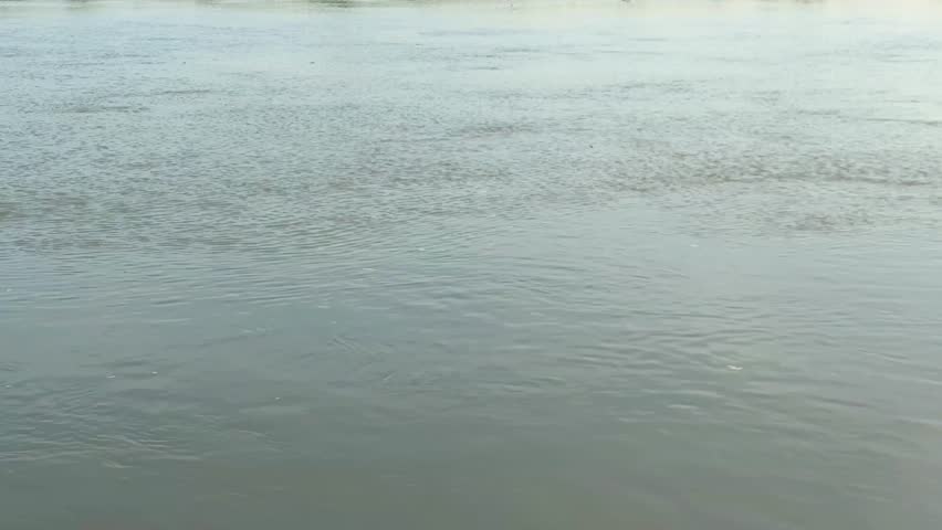 Close up shot of flowing clear river water abstract background video