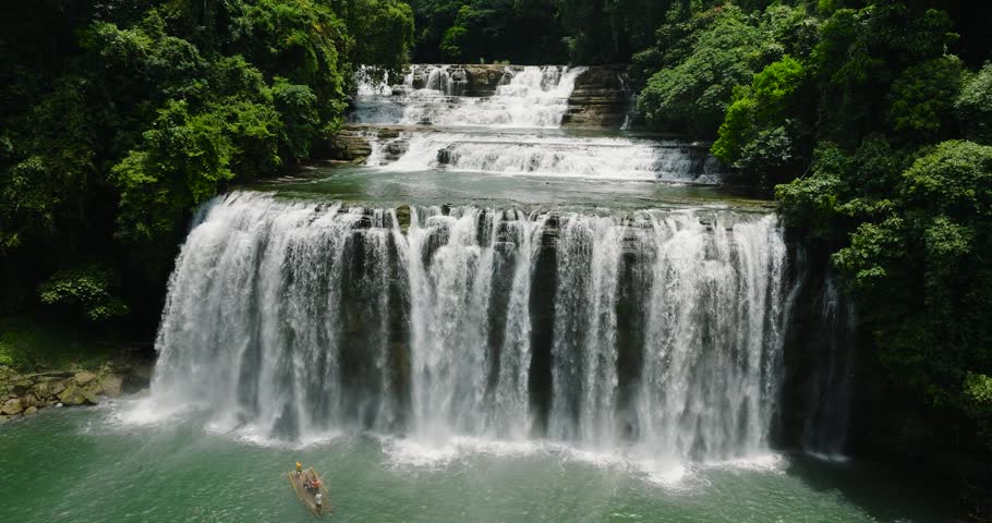 Drone view of Tinuy-an Falls in Bislig, Surigao del Sur. Philippines.