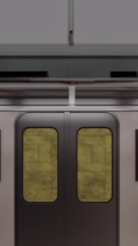 Vertical Subway Station Billboard with Green Screen Placeholder for Advertisement.