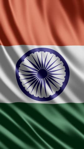 Waving India Flag Animation with Realistic Fabric Texture and Seamless Motion
