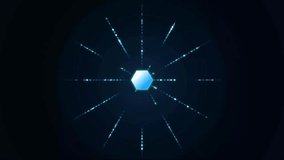 Abstract Digital Hexagon With Streaming Binary Code Data Network - Powered by Shutterstock - Get 15% off with code: PIKWIZARD15