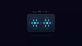 Digital data processing animation with loading bar and rotating gear icons - Powered by Shutterstock - Get 15% off with code: PIKWIZARD15