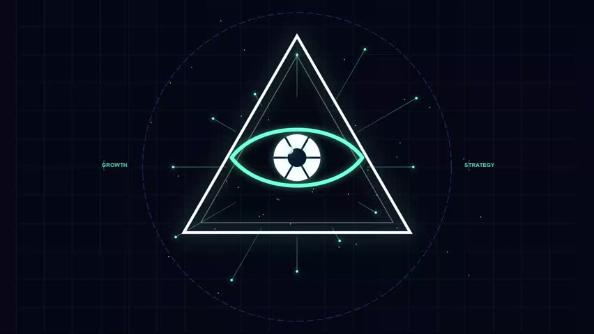 Digital Eye of Providence Motion Graphic Representing Corporate Strategy