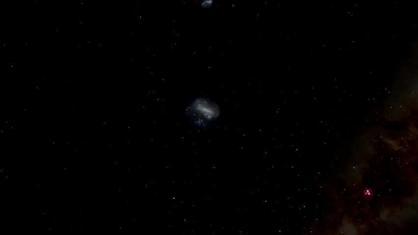 Embark on an epic cosmic journey with this 30-second cinematic 3D animation. The visual begins with a breathtaking hyper-zoom starting from our galaxy, traveling across intergalactic space to dive directly into the heart of the Tarantula Nebula (30 Doradus) located in the Large Magellanic Cloud. The journey penetrates deep into the nebula, stopping at the massive central open star cluster. The final 10 seconds feature a mesmerizing, slow rotation within the stunning turquoise gas clouds, showcasing the vibrant and dynamic environment of this colossal stellar nursery. Captured in magnificent ultra-high-definition 4K 60fps, this seamless flight is a masterpiece for astronomy documentaries, sci-fi projects, educational content, and space exploration visuals. High-quality digital space illustration.
