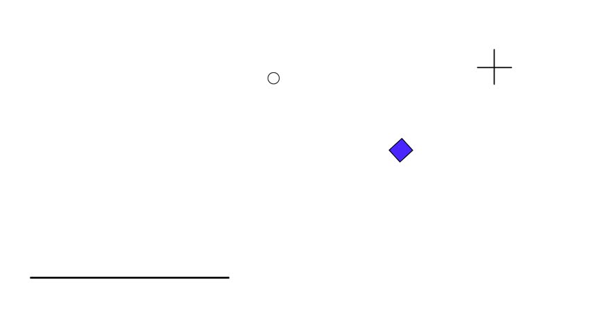 Blue sneaker shoe kicking a small floating square icon in flat line art animation style, depicting first step
