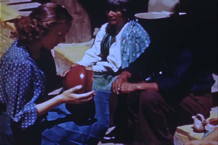 1940s - Native Americans sell their wares and tourists come to their village in the 1940s