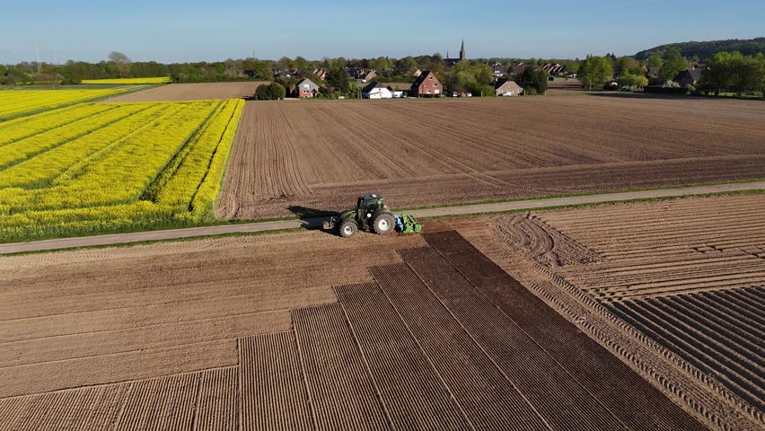 Farms and fields around german town Marienbaum