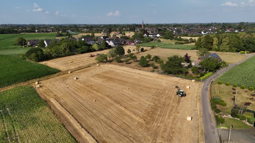 Farms and fields around german town Marienbaum