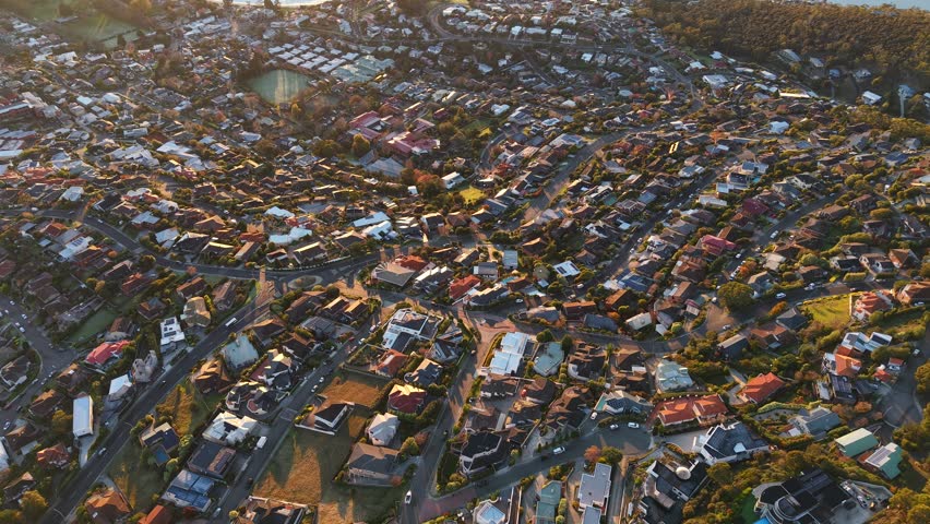 Aerial drone footage from Mount Nelson Lookout overlooking Hobart, Mount Wellington and the Derwent River, Tasmania, Australia