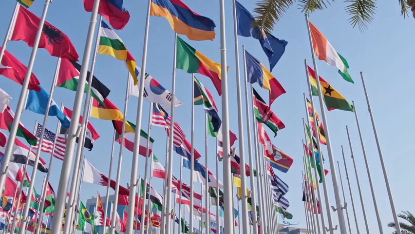 Flag plaza at corniche in Doha, Qatar