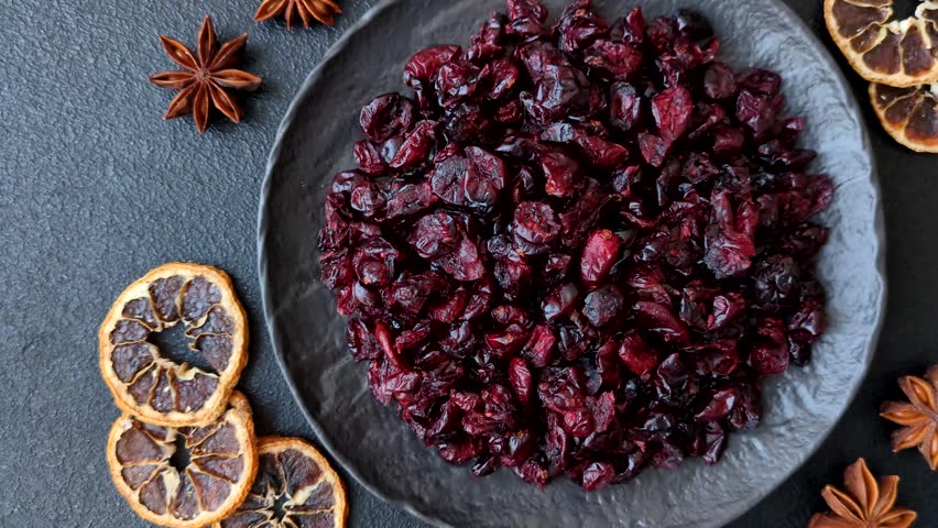 Dried sweet cranberries, natural berries for a healthy diet. Dried cranberries