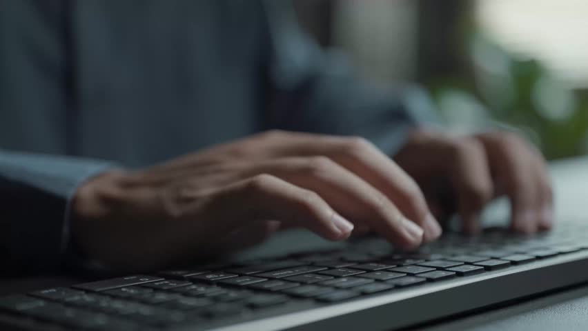 Secure data protection concept. Person typing keyboard with cybersecurity and data protection icons, information security, privacy protection and digital safety.
