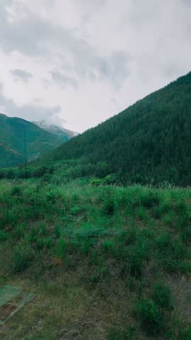 View from the window of the Glacier Express in Switzerland