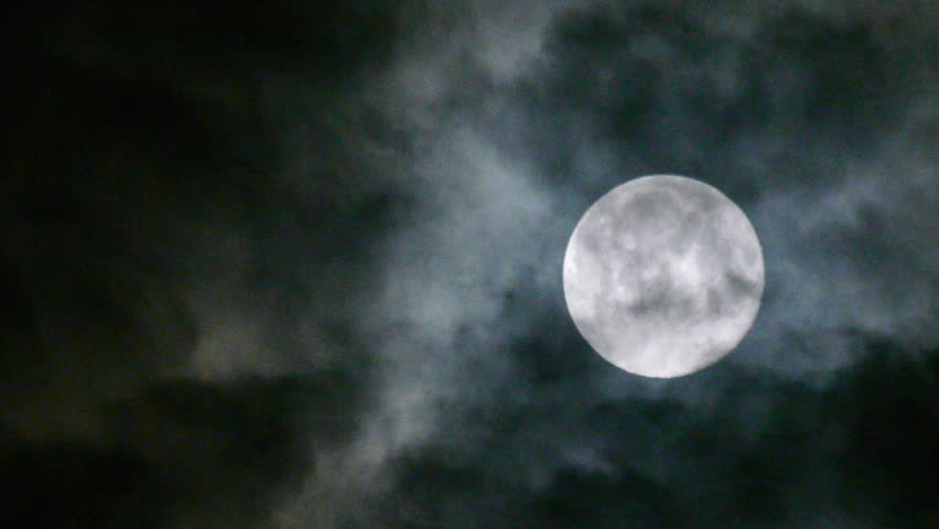 Full moon at night with cloud real no CG | Shutterstock HD Video #4133356