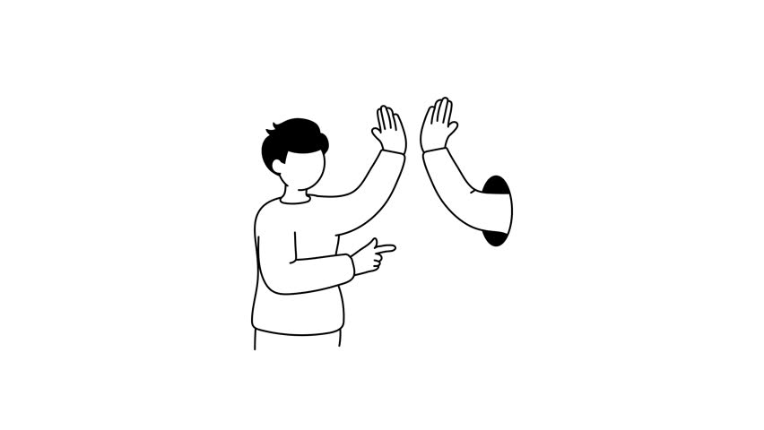 Two people high fiving, symbolizing celebration, success, and encouragement