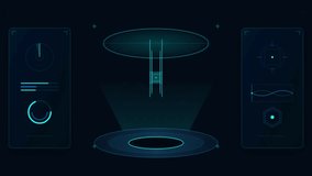 Futuristic digital HUD interface with animated scanning data and holographic portal. - Powered by Shutterstock - Get 15% off with code: PIKWIZARD15