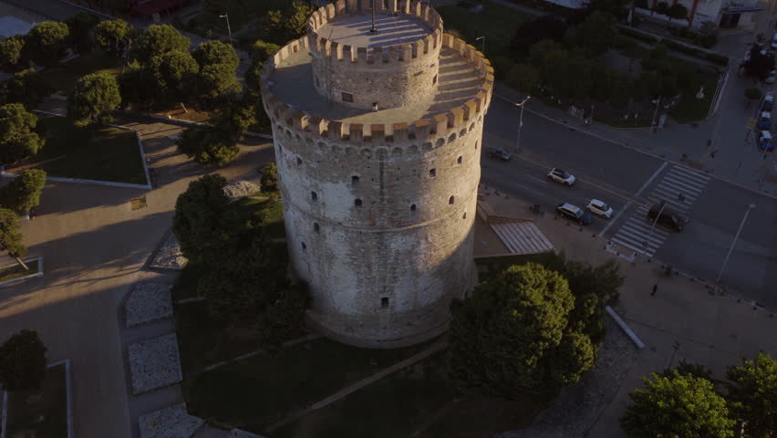 Aerial close-up of Thessaloniki