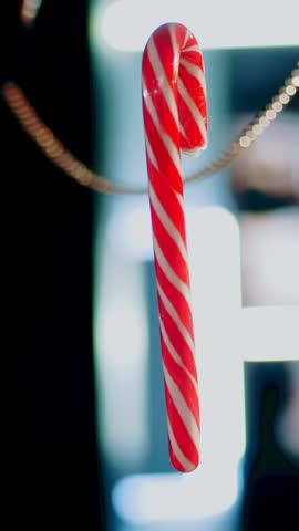 Christmas, New Years decor. Close-up. Candy cane. christmas decoration.