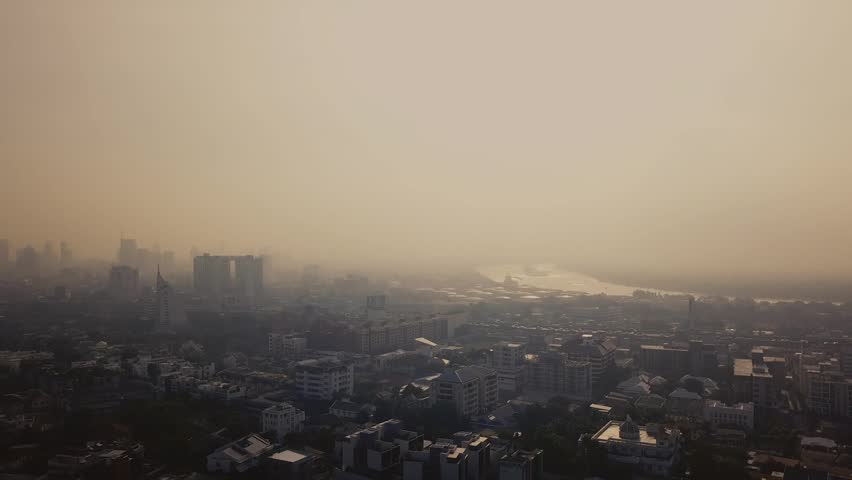 Bangkok Thailand - November 16, 2017: Aerial view of Bangkok