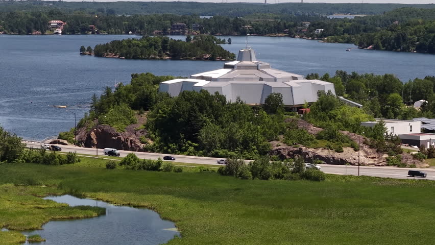 Aerial view of Beautiful Sudbury Ontario Canada Landmarks