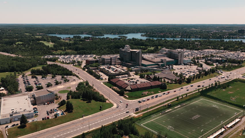 Aerial view of Beautiful Sudbury Ontario Canada Landmarks