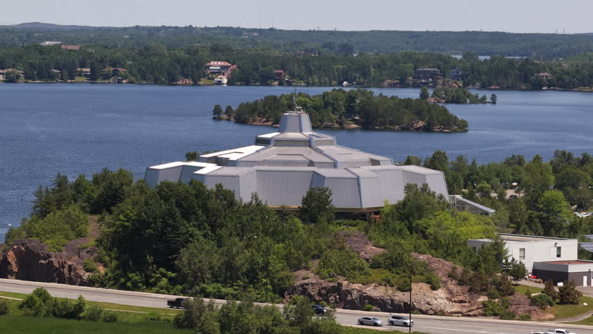 Aerial view of Beautiful Sudbury Ontario Canada Landmarks