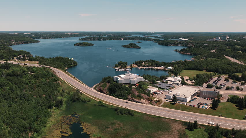 Aerial view of Beautiful Sudbury Ontario Canada Landmarks