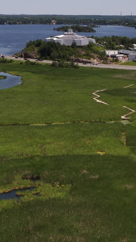 Aerial view of Beautiful Sudbury Ontario Canada Landmarks
