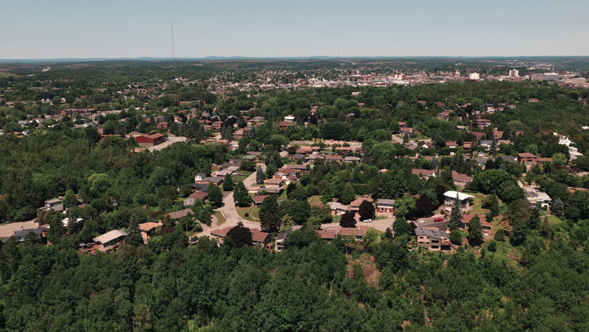Aerial view of Beautiful Sudbury Ontario Canada Landmarks