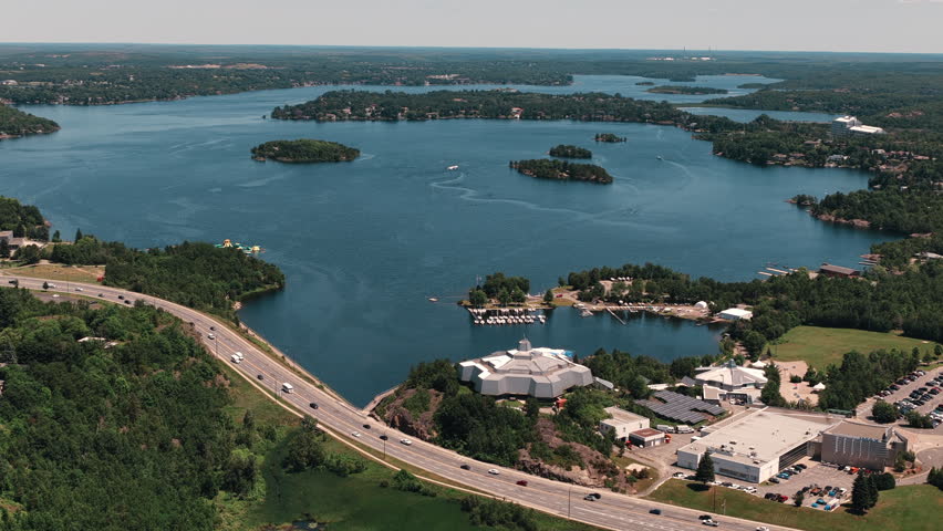 Aerial view of Beautiful Sudbury Ontario Canada Landmarks