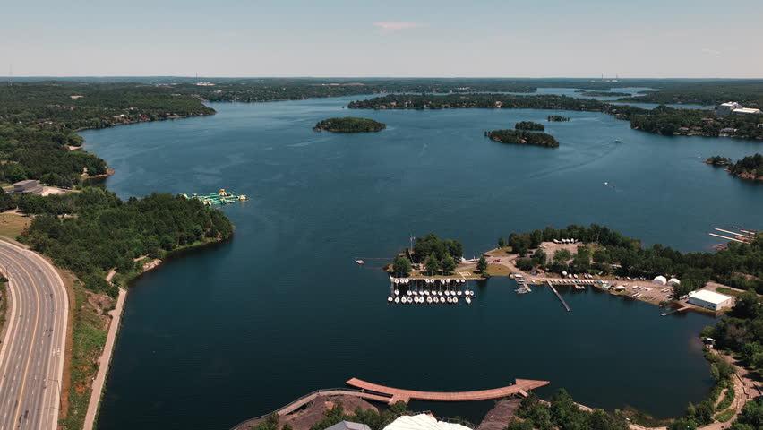 Aerial view of Beautiful Sudbury Ontario Canada Landmarks