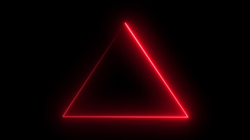 Red Glowing Laser Lines Making Triangle Shape on Black Background. Use Add, Screen Blending Modes to Overlay.