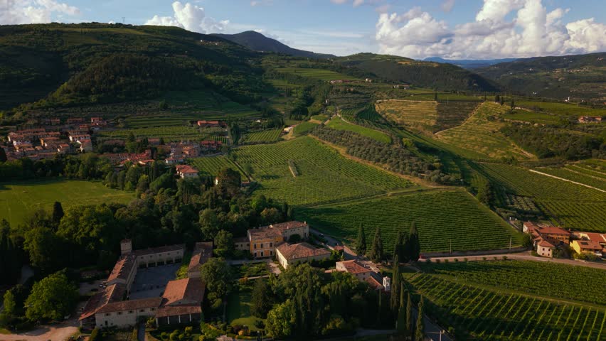 Historic villa and wine estate in Valpolicella valley near Verona, Veneto region, Northern Italy.