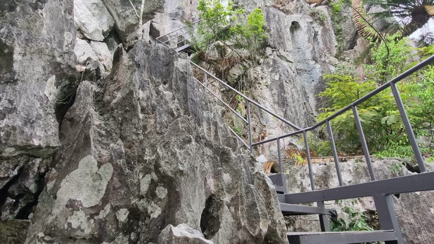 ascending to the peak of the mountain 